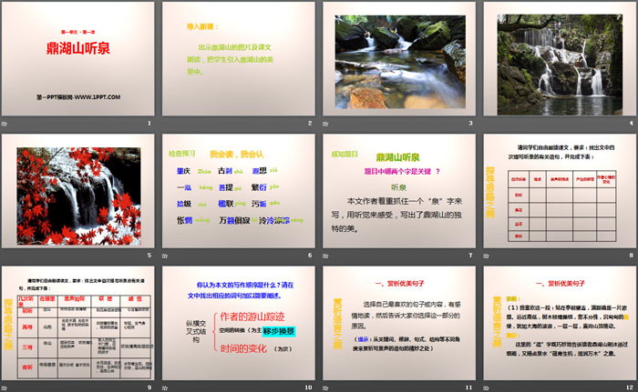 《鼎湖山听泉》PPT