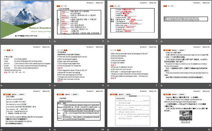 《Natural Disasters》Reading and Thinking PPT