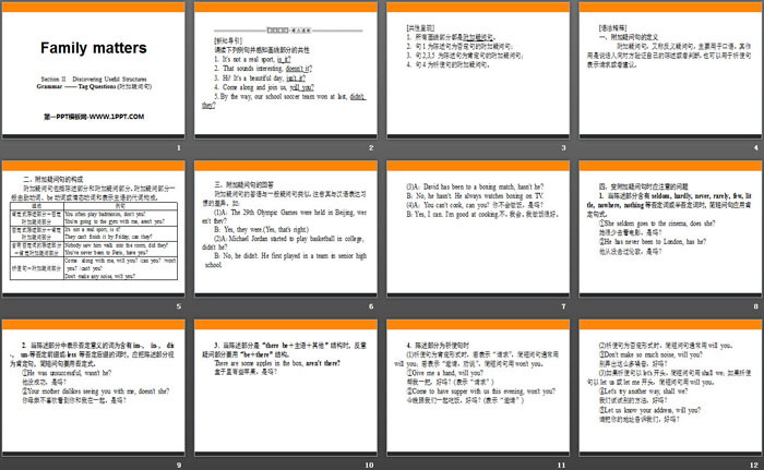 《Family matters》Section ⅡPPT