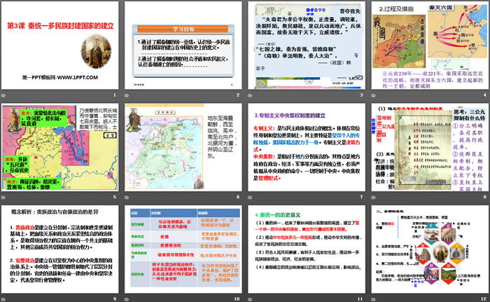 《秦统一多民族封建国家的建立》从中华文明起源到秦汉大一统封建国家的建立与巩固PPT