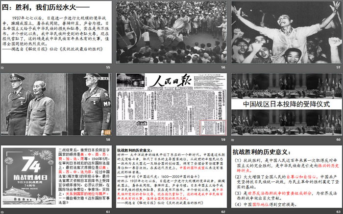 《全民族浴血奋战和抗日战争的胜利》PPT