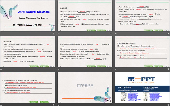 《Natural Disasters》Assessing Your Progress PPT