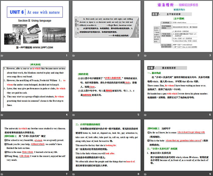 《At one with nature》Section ⅡPPT教学课件