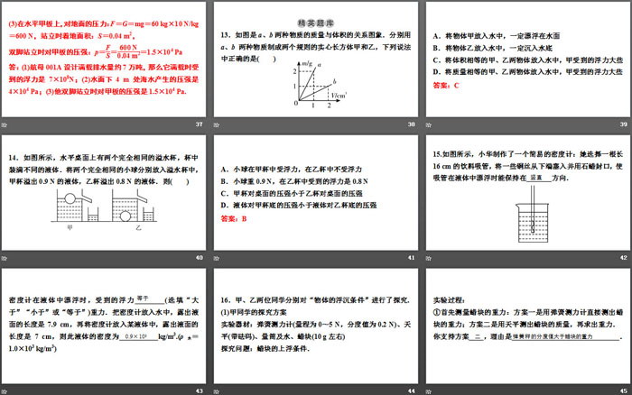 《物体的浮沉条件及应用》浮力PPT