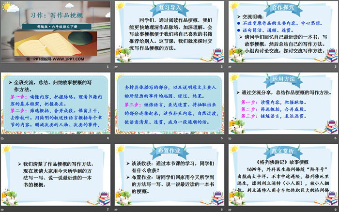 《写作品梗概》习作PPT课件