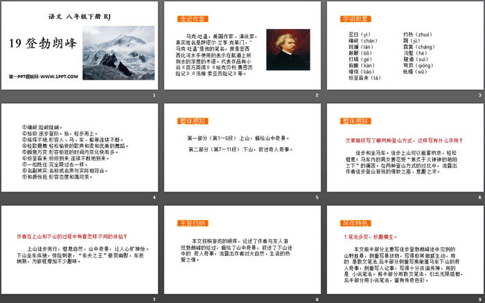 《登勃朗峰》PPT下载