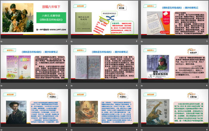 《钢铁是怎样炼成的》摘抄和做笔记PPT课件
