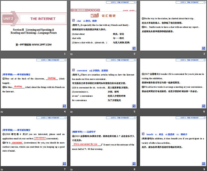 《The internet》SectionⅡ PPT