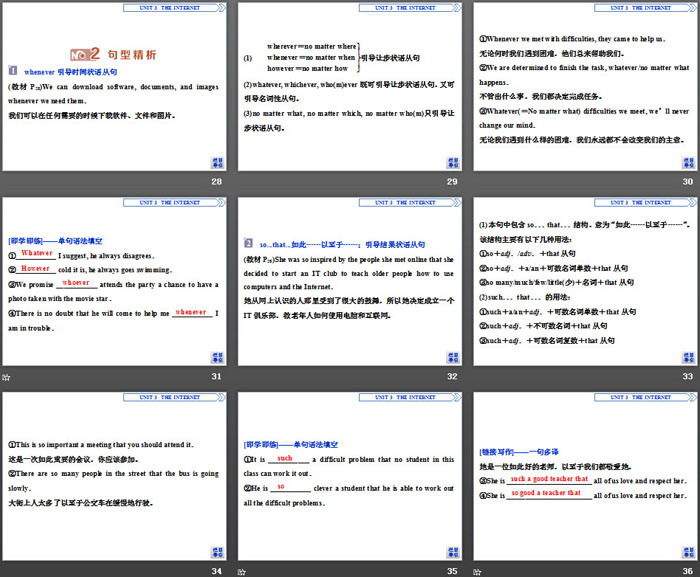 《The internet》SectionⅡ PPT