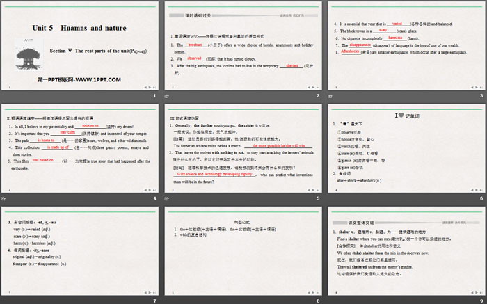 《Huamns and nature》Section Ⅴ PPT