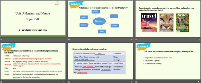 《Huamns and nature》Topic Talk PPT