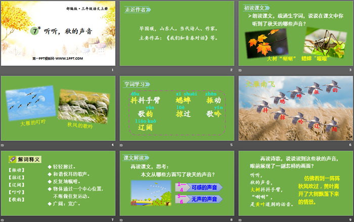 《听听，秋的声音》PPT课件下载