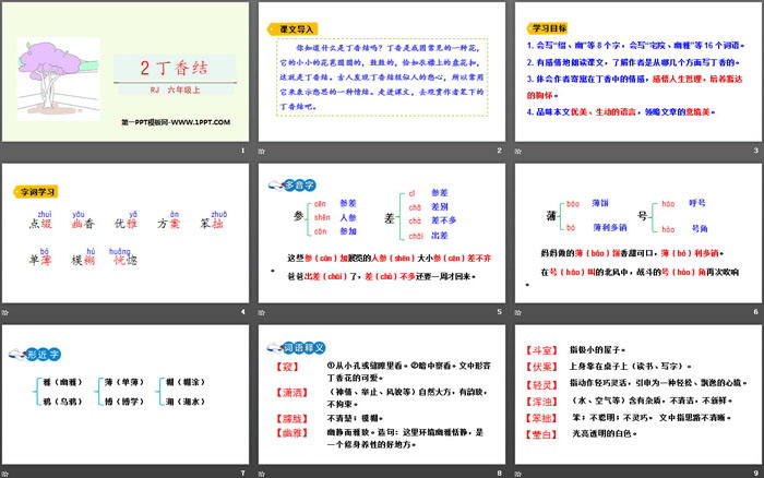 《丁香结》PPT免费下载