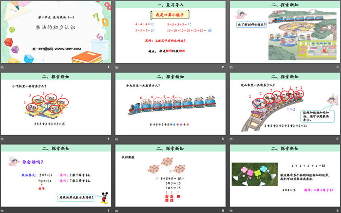 《乘法的初步认识》表内乘法PPT