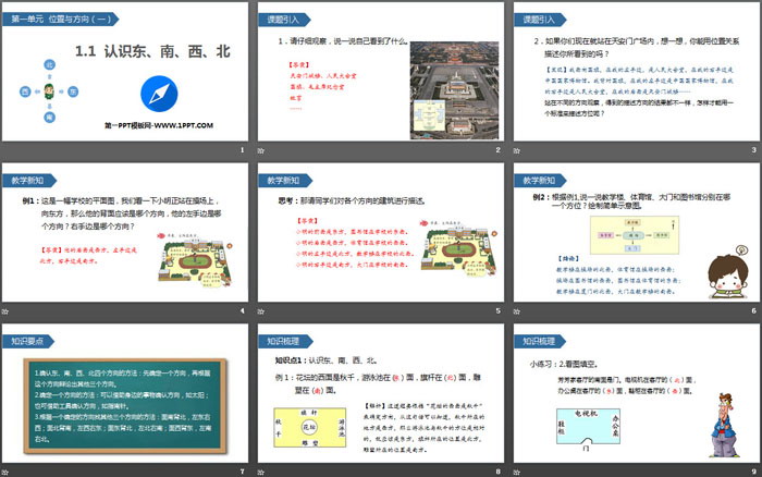 《认识东、南、西、北》位置与方向PPT课件