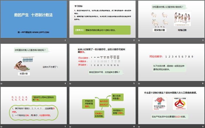 《数的产生 十进制计数法》大数的认识PPT