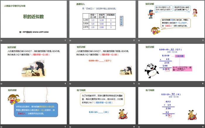 《积的近似数》小数乘法PPT课件