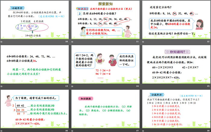 《最小公倍数》分数的意义和性质PPT(第1课时)