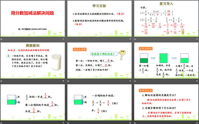 《用分数加减法解决问题》分数的加法和减法PPT