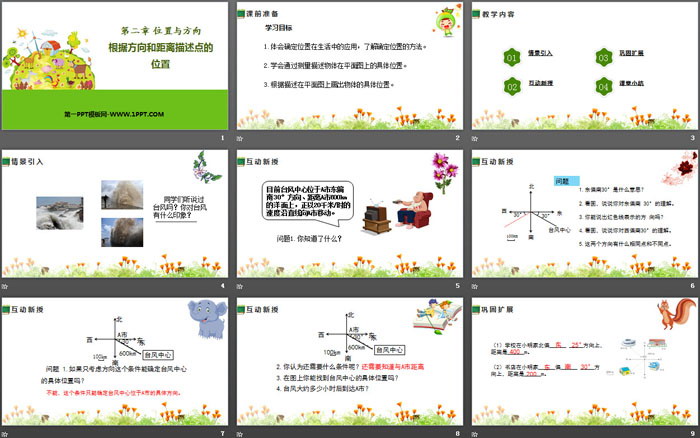 《根据方向和距离描述点的位置》位置与方向PPT