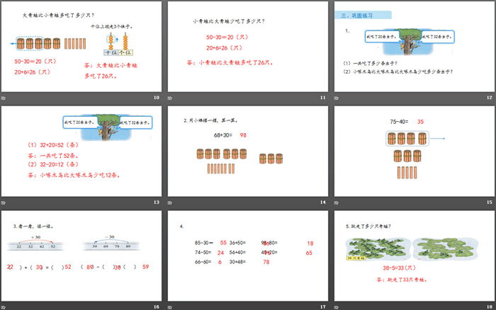 《青蛙吃虫子》加与减PPT下载