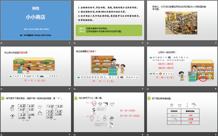 《小小商店》购物PPT下载