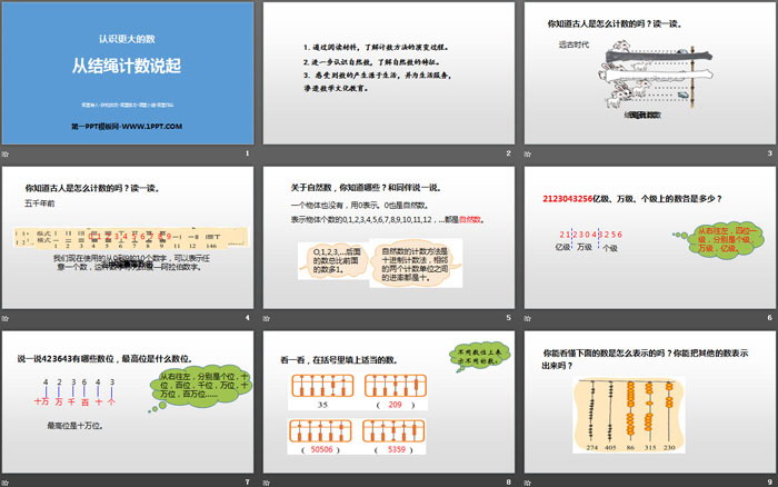 《从结绳计数说起》认识更大的数PPT