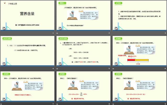 《营养含量》百分数PPT教学课件