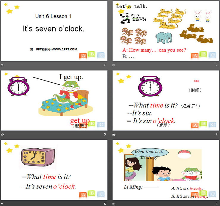 《It\s seven o\clock》School PPT