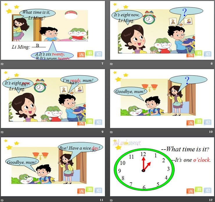 《It\s seven o\clock》School PPT