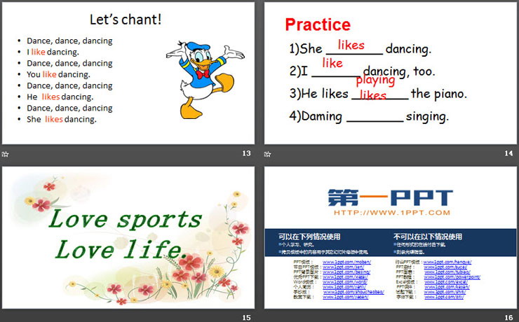 《She likes dancing》Hobbies PPT