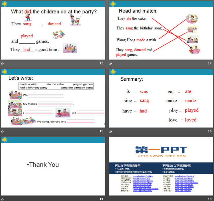 《We sang and danced》Birthday PPT