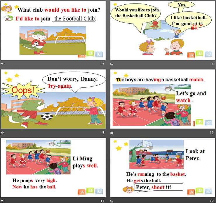 《They are having a basketball match》Sports PPT