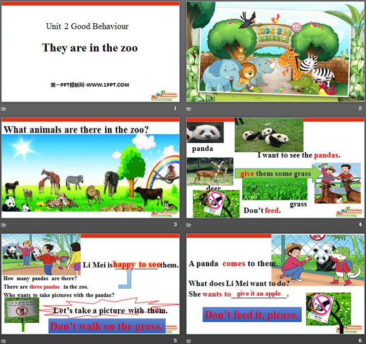 《They are in the zoo》Good Behaviour PPT