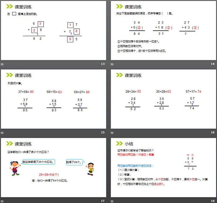 《两位数加两位数（不进位）笔算》PPT课件