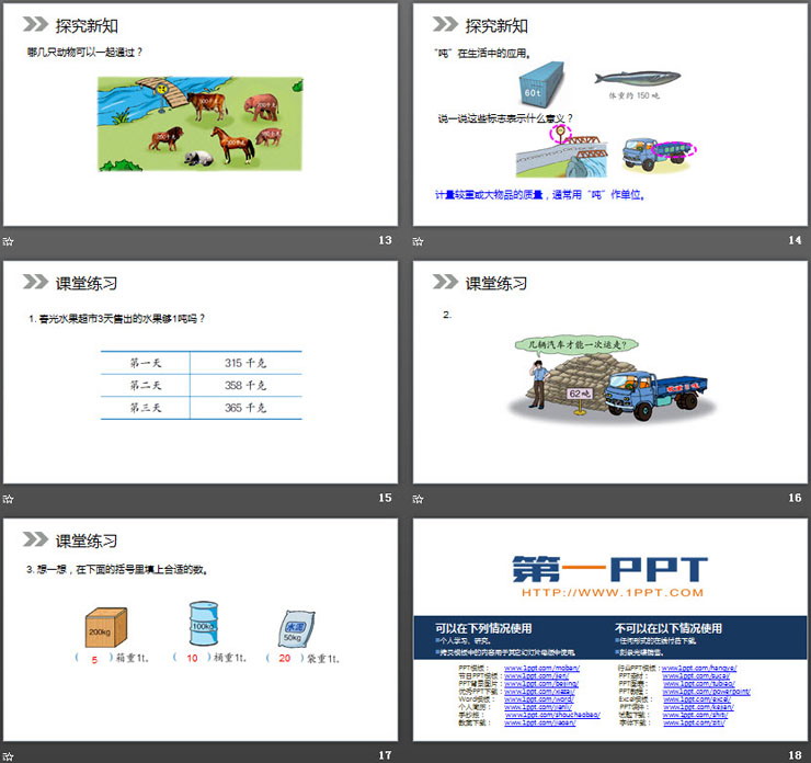 《吨的认识》PPT课件下载