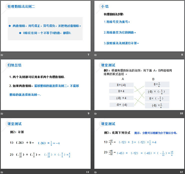 《有理数的乘除法》PPT课件下载(第二课时有理数除法)
