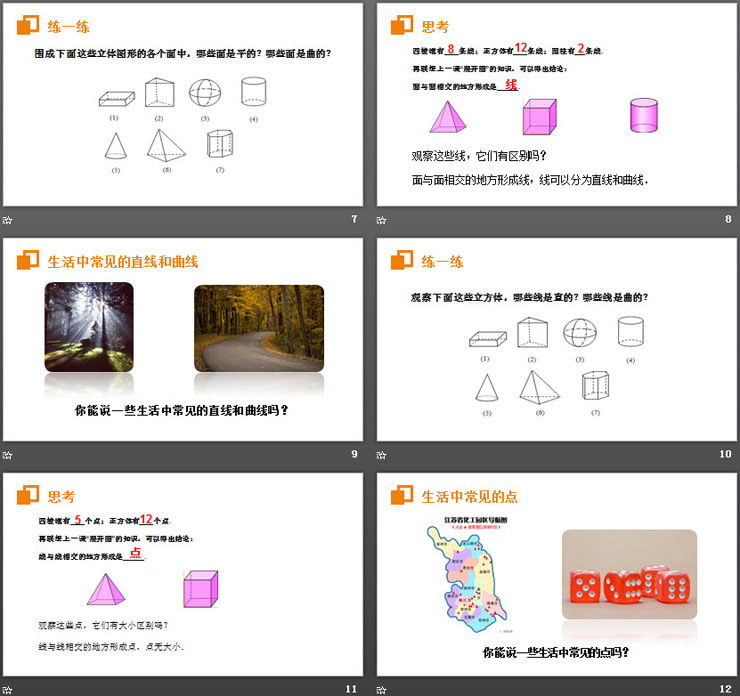 《点、线、面、体》PPT课件下载