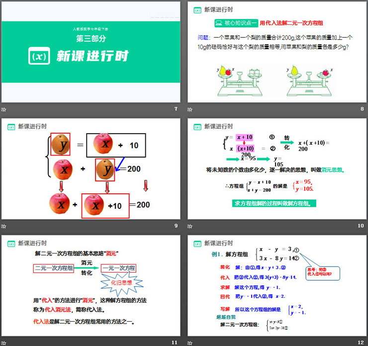 《消元—解二元一次方程组》PPT课件下载