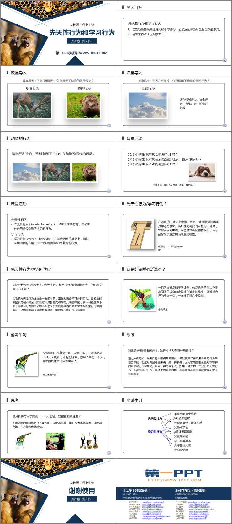 《先天性行为和学习行为》PPT课件