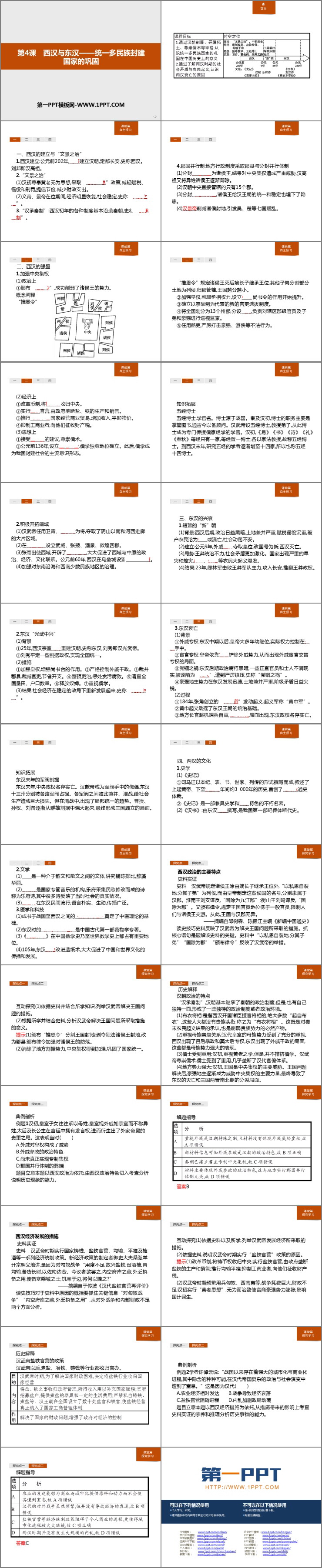 《西汉与东汉——统一多民族封建国家的巩固》PPT精品课件