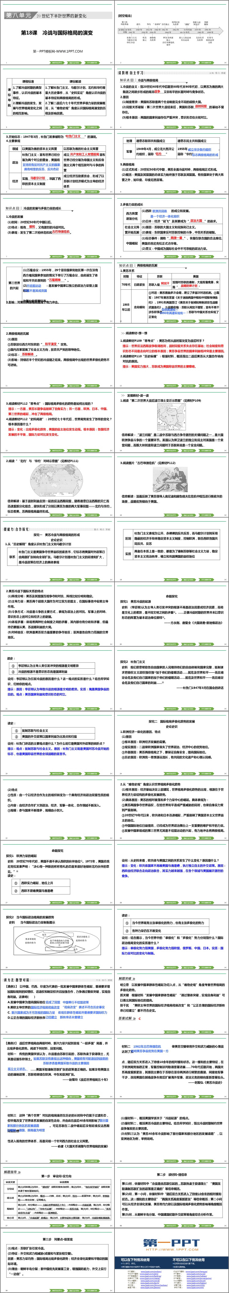 《冷战与国际格局的演变》PPT课件下载