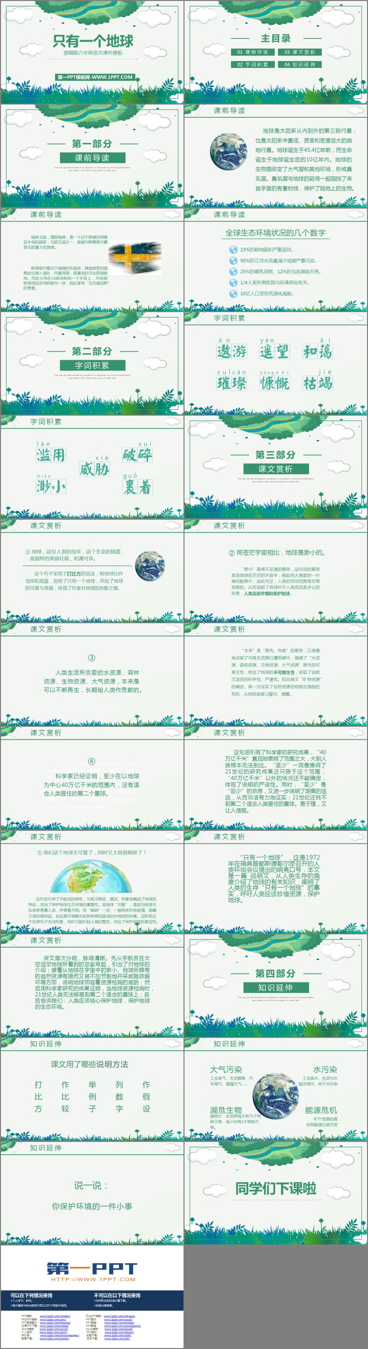 《只有一个地球》PPT课文课件