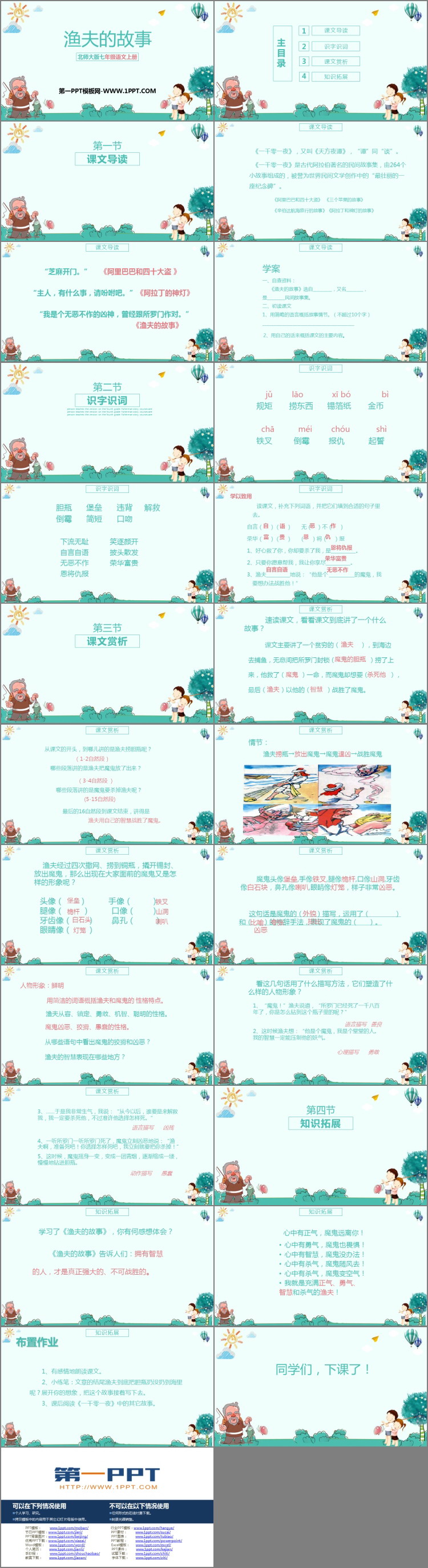 《渔夫的故事》PPT教学课件