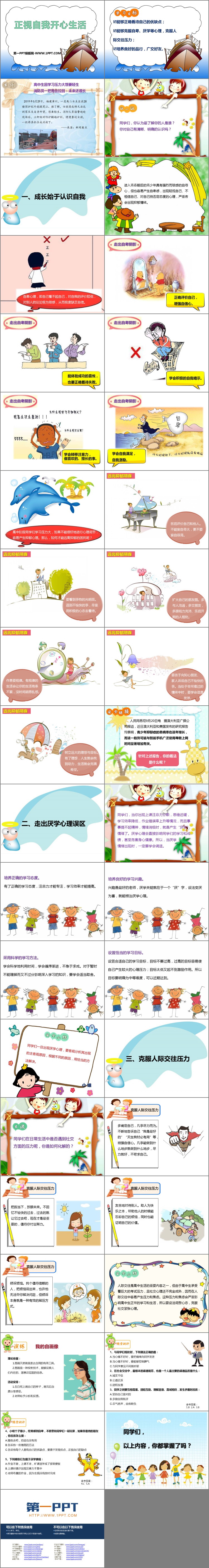 《正视自我开心生活》PPT班会课件