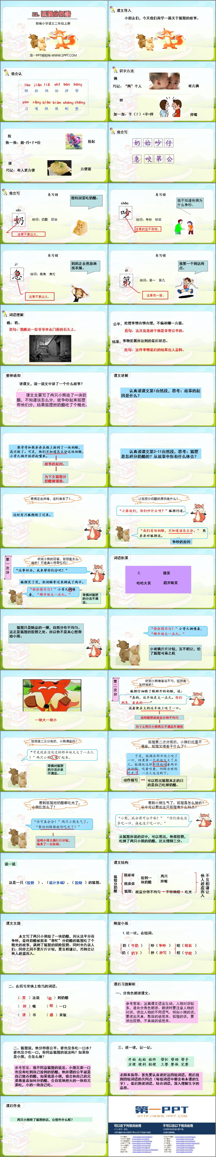 《狐狸分奶酪》PPT免费下载