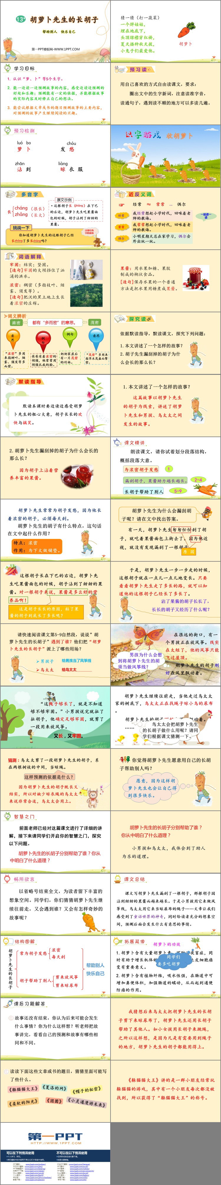 《胡萝卜先生的长胡子》PPT优秀课件下载