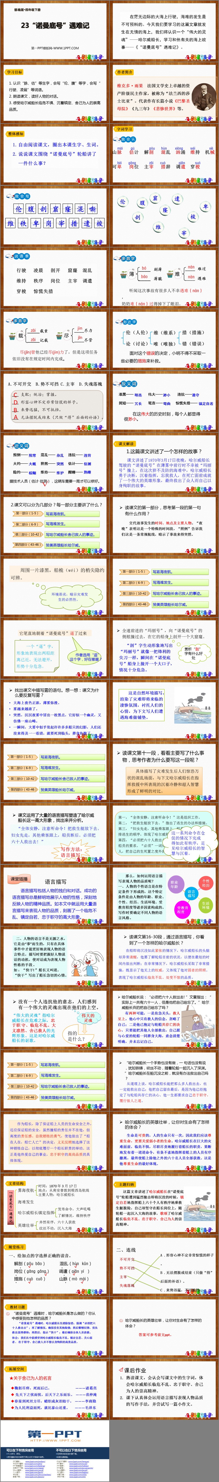 《“诺曼底号”遇难记》PPT免费下载