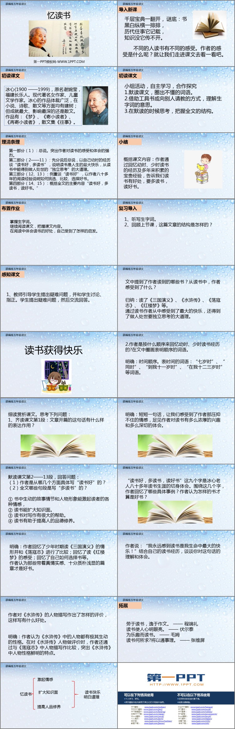 《忆读书》PPT免费课件