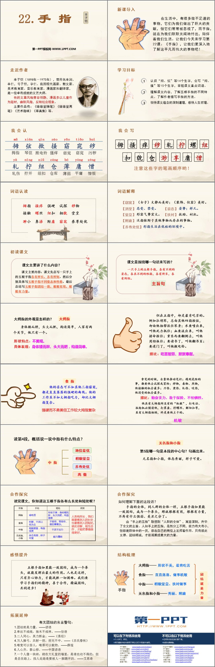 《手指》PPT精品课件